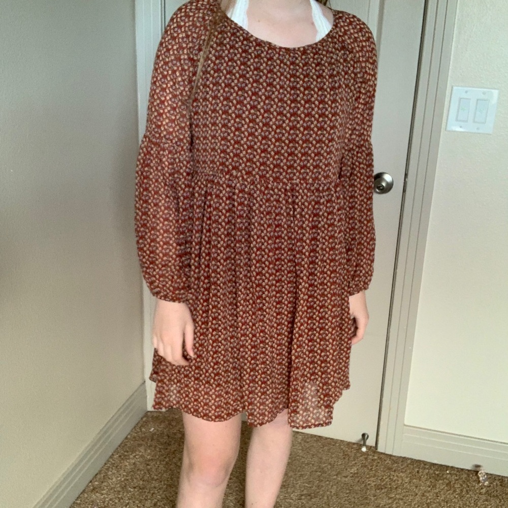 Burgundy flower dress